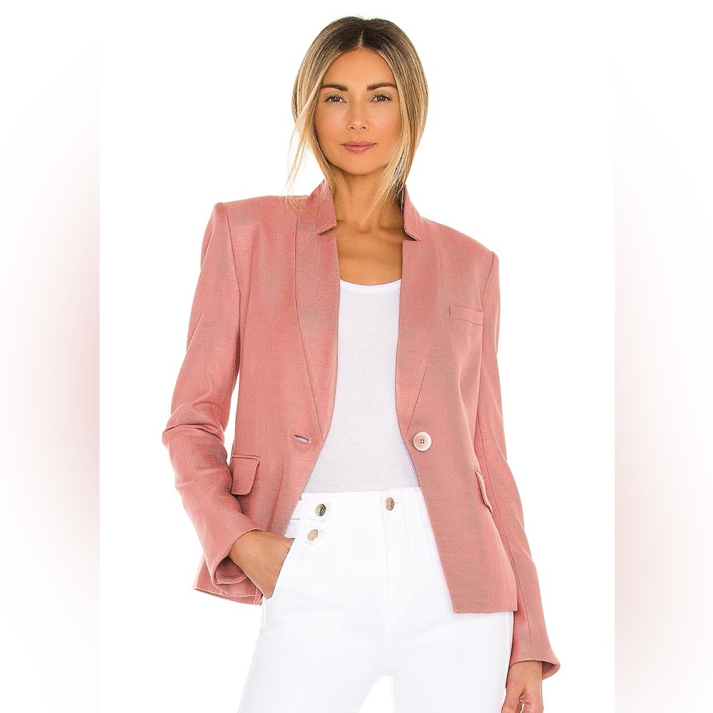 Veronica Beard Farley Dickey Blazer Jacket in Blush Pink NWT